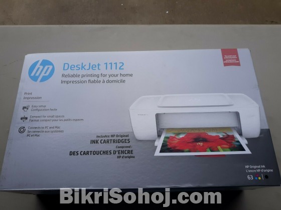 HP Deskjet 1112 Color Printer With Genuine 63 Cartridge